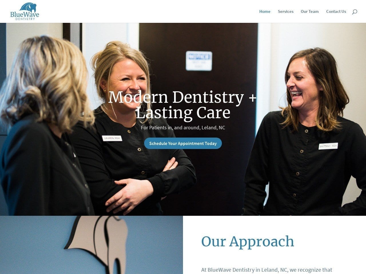 Bluewave Dentist Website Screenshot from bluewavedentistry.com