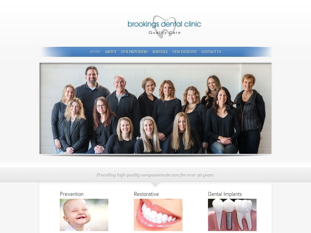 Brookings Dental Clinic Website Screenshot from brookingsdentalclinic.com