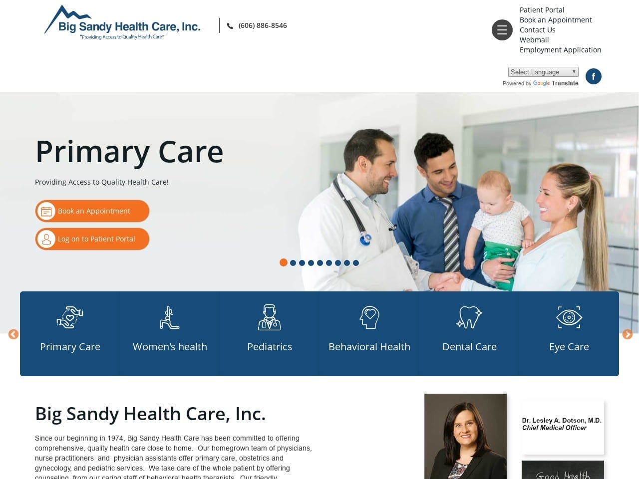 Mud Creek Clinic Website Screenshot from bshc.org