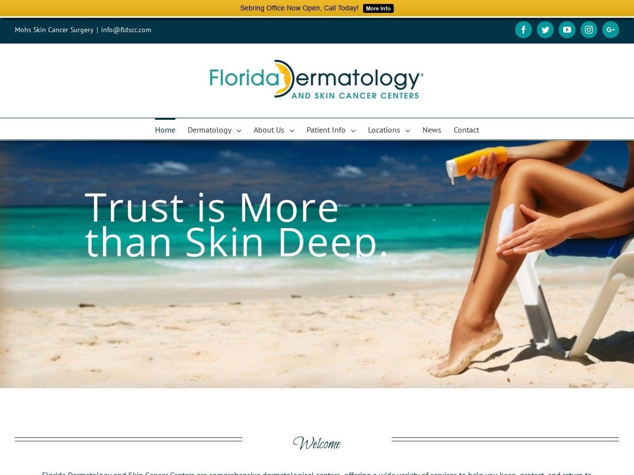 Central Florida Dermatology Website Screenshot from centralfldermatology.com