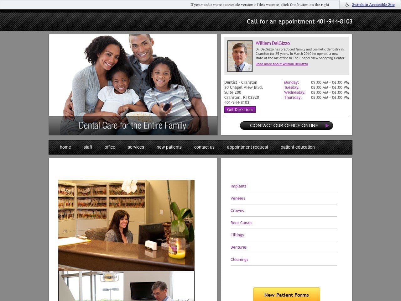 Dr. William L. Delgizzo DMD Website Screenshot from chapelviewdental.com
