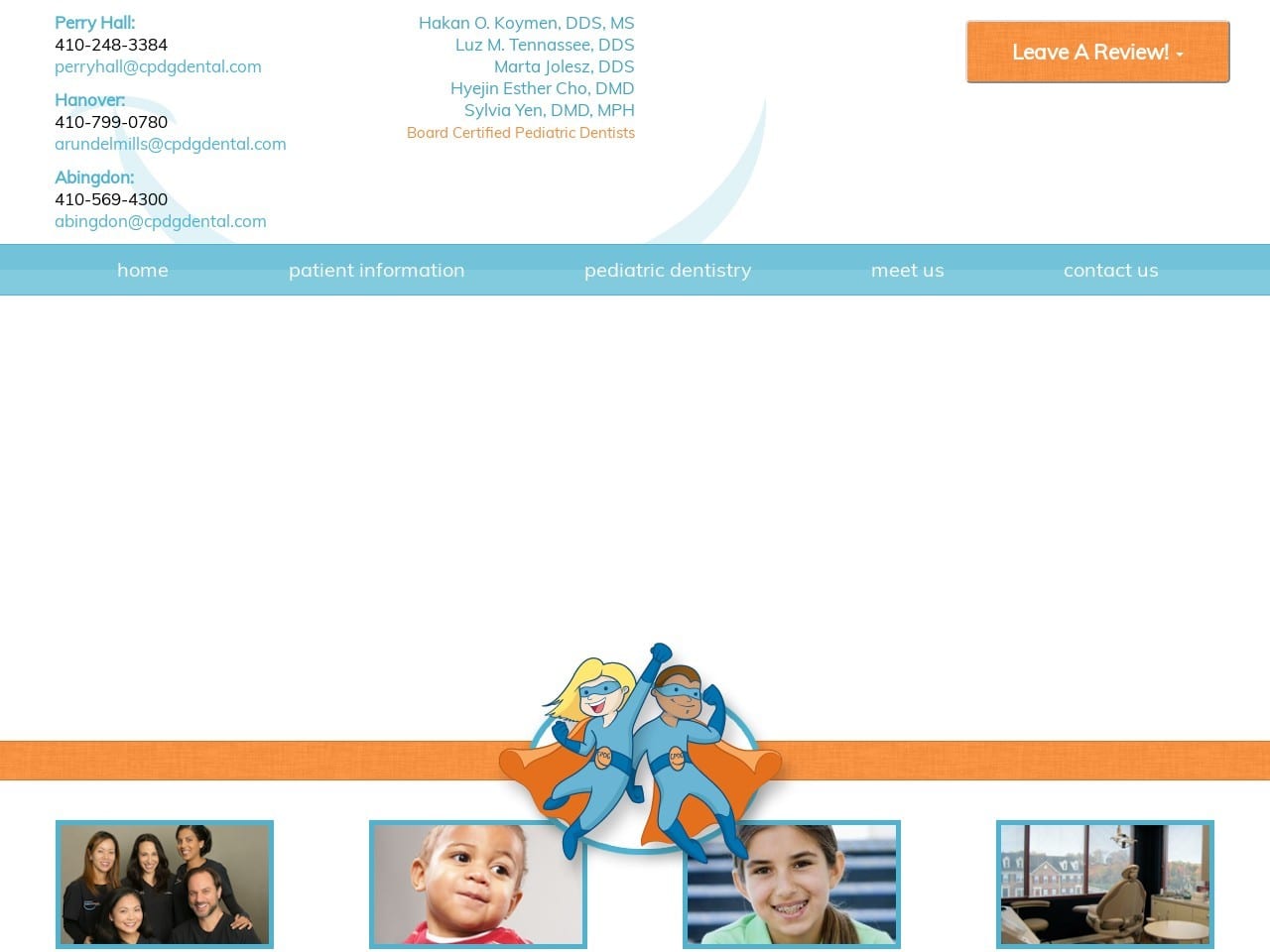 Dr. Hakan O. Koymen DDS Website Screenshot from chesapeakepediatricdental.com