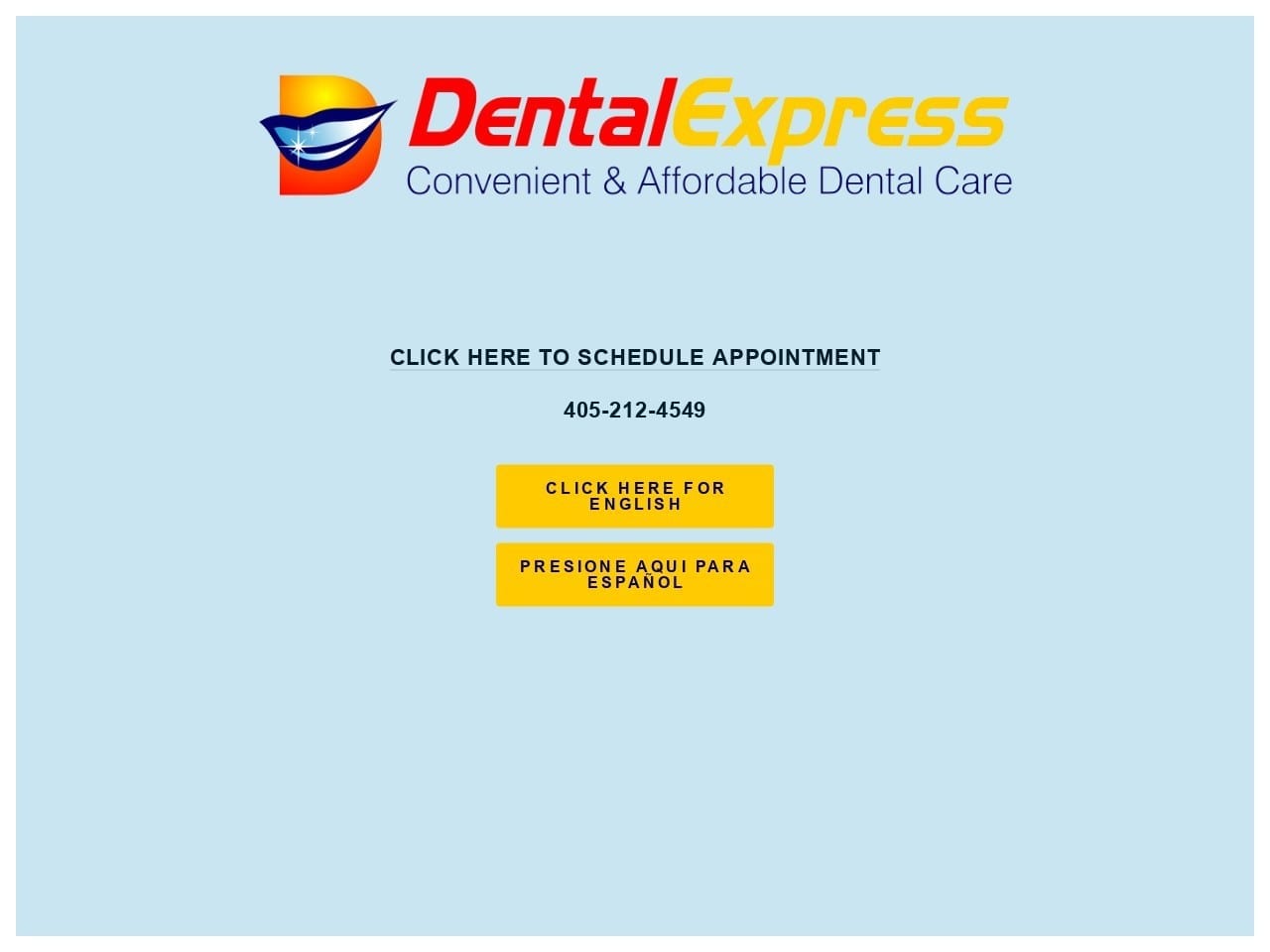 Dental Express Website Screenshot from dentalexpressok.com
