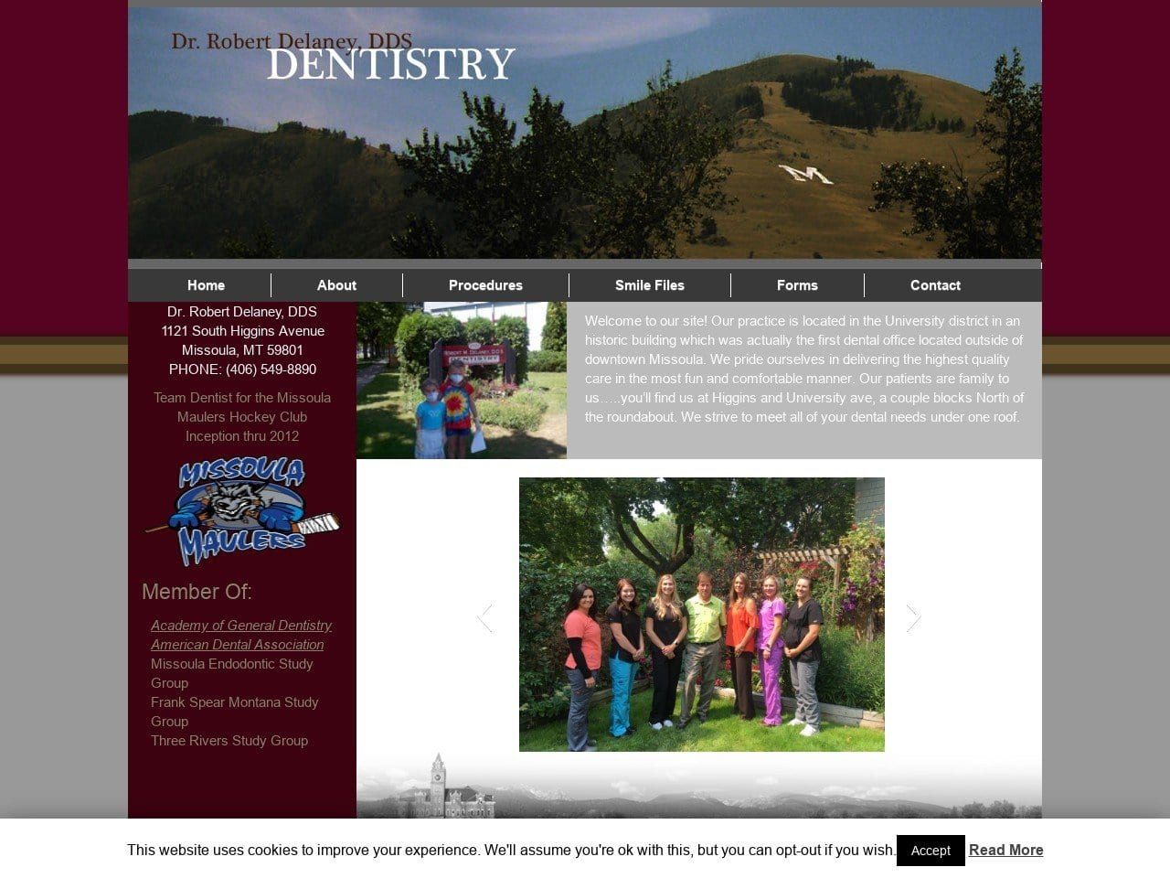 Delaney Robert M DDS Dentist Website Screenshot from dr-delaney.com