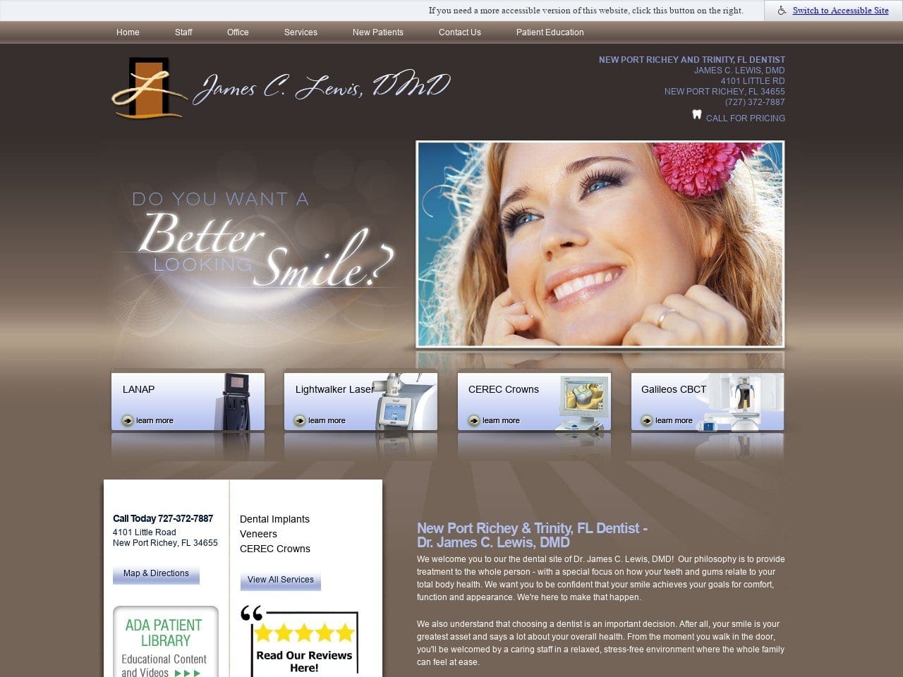 Dr. James Lewis Website Screenshot from drjamesclewis.com