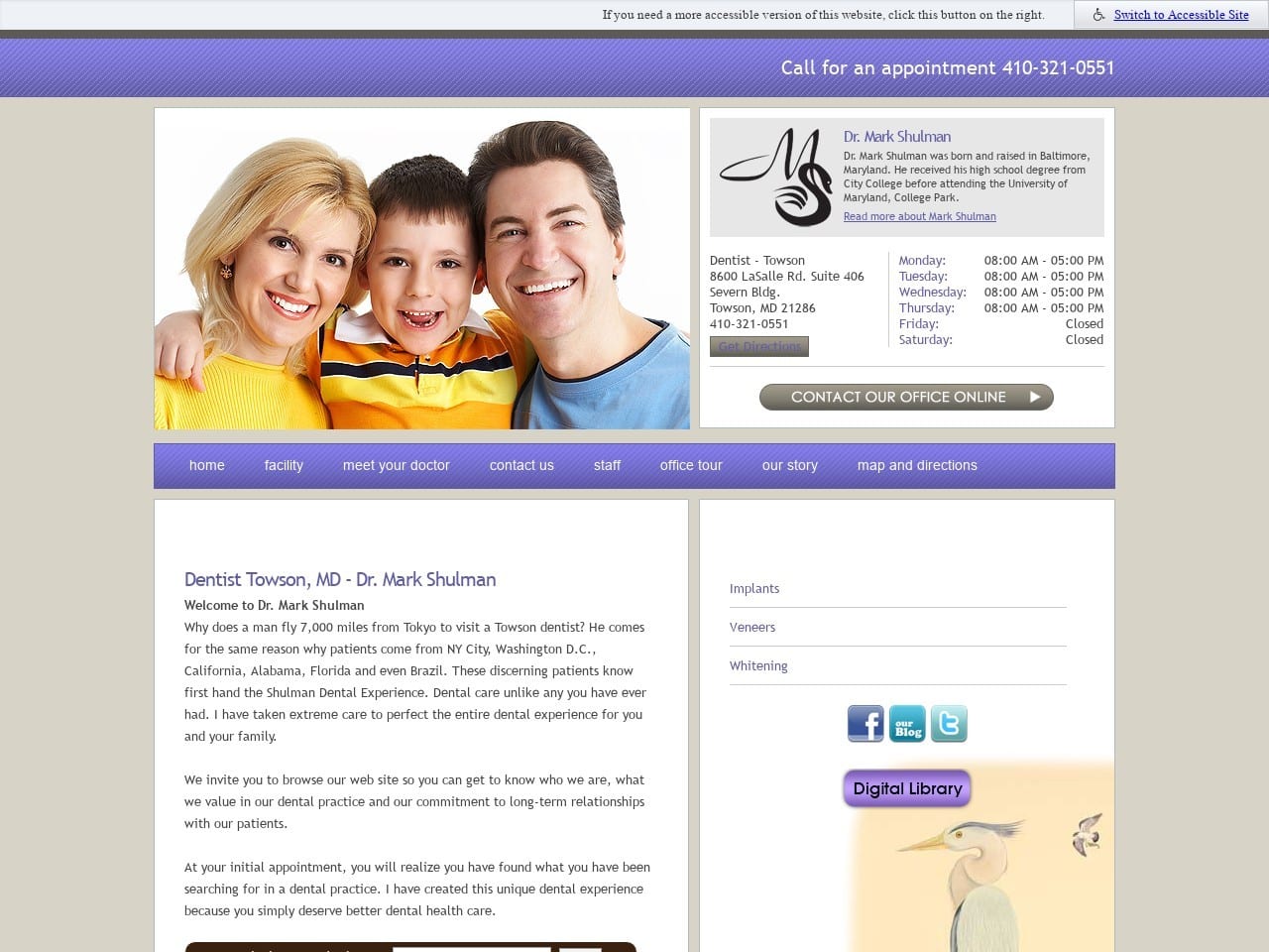 Mark Shulman DDS Website Screenshot from drmarkshulman.com