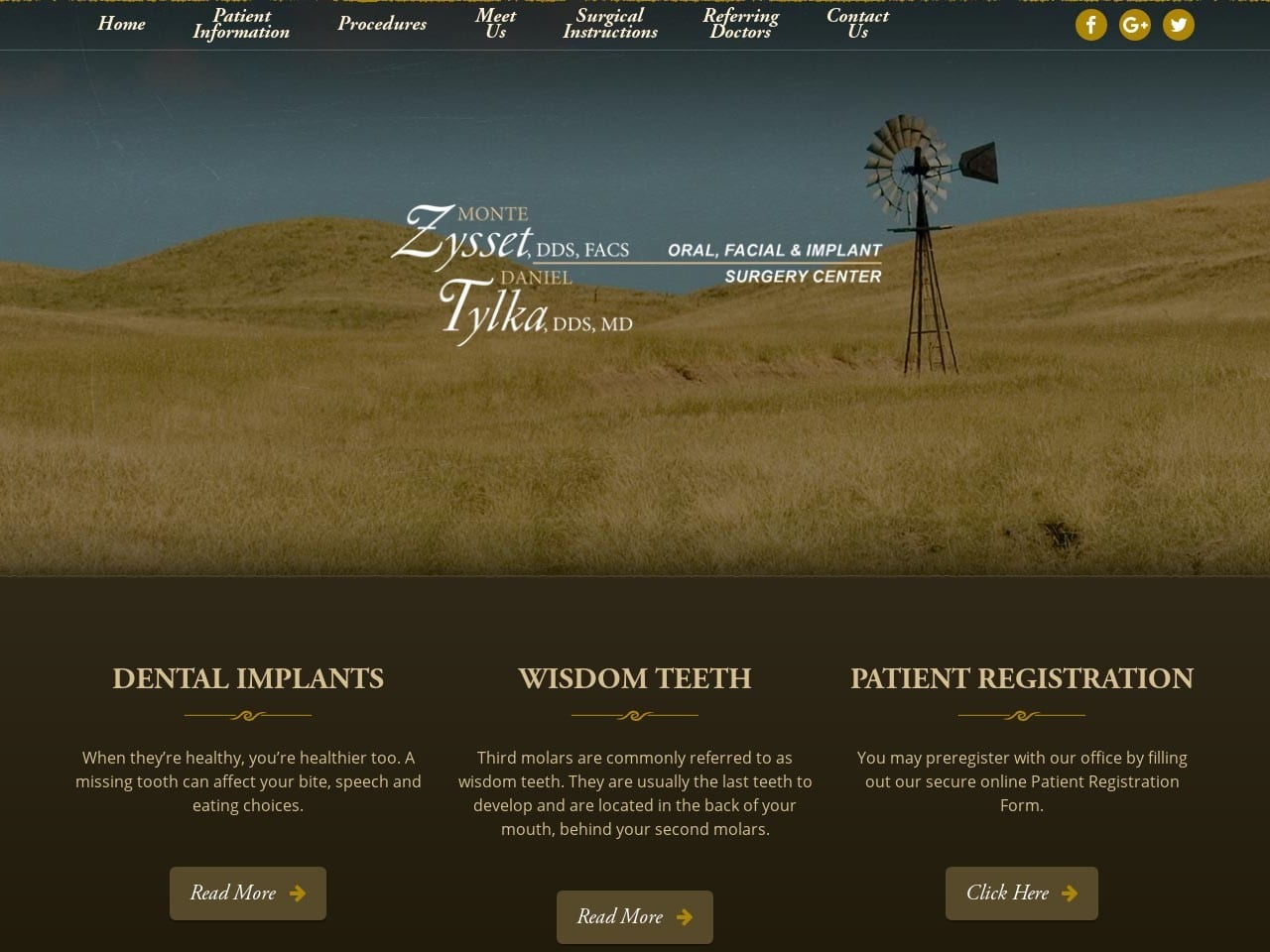 Monte K. Zysset DDS Website Screenshot from drzysset.com
