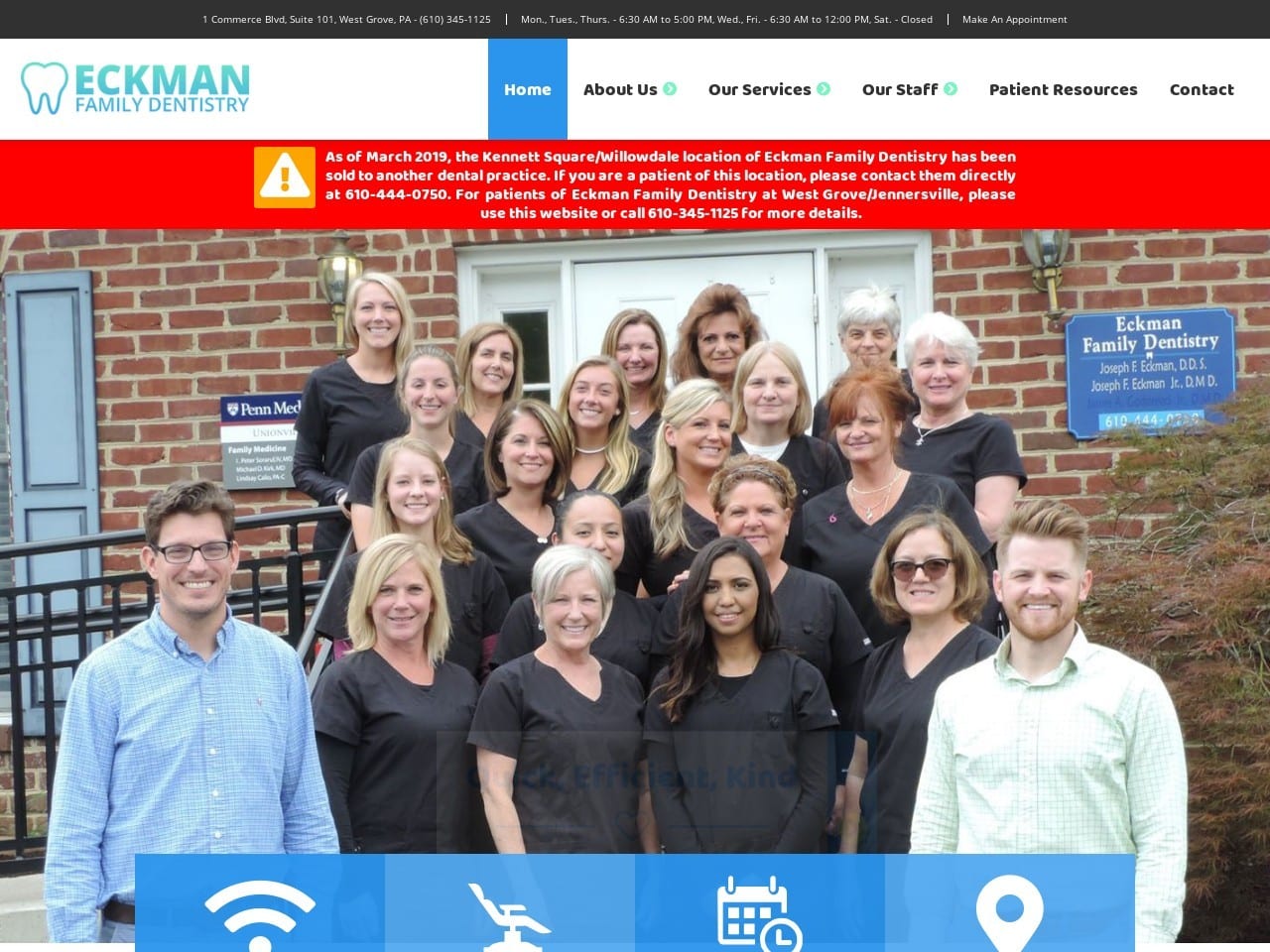 Eckman Family Dentist Website Screenshot from eckmanfamilydentistry.com