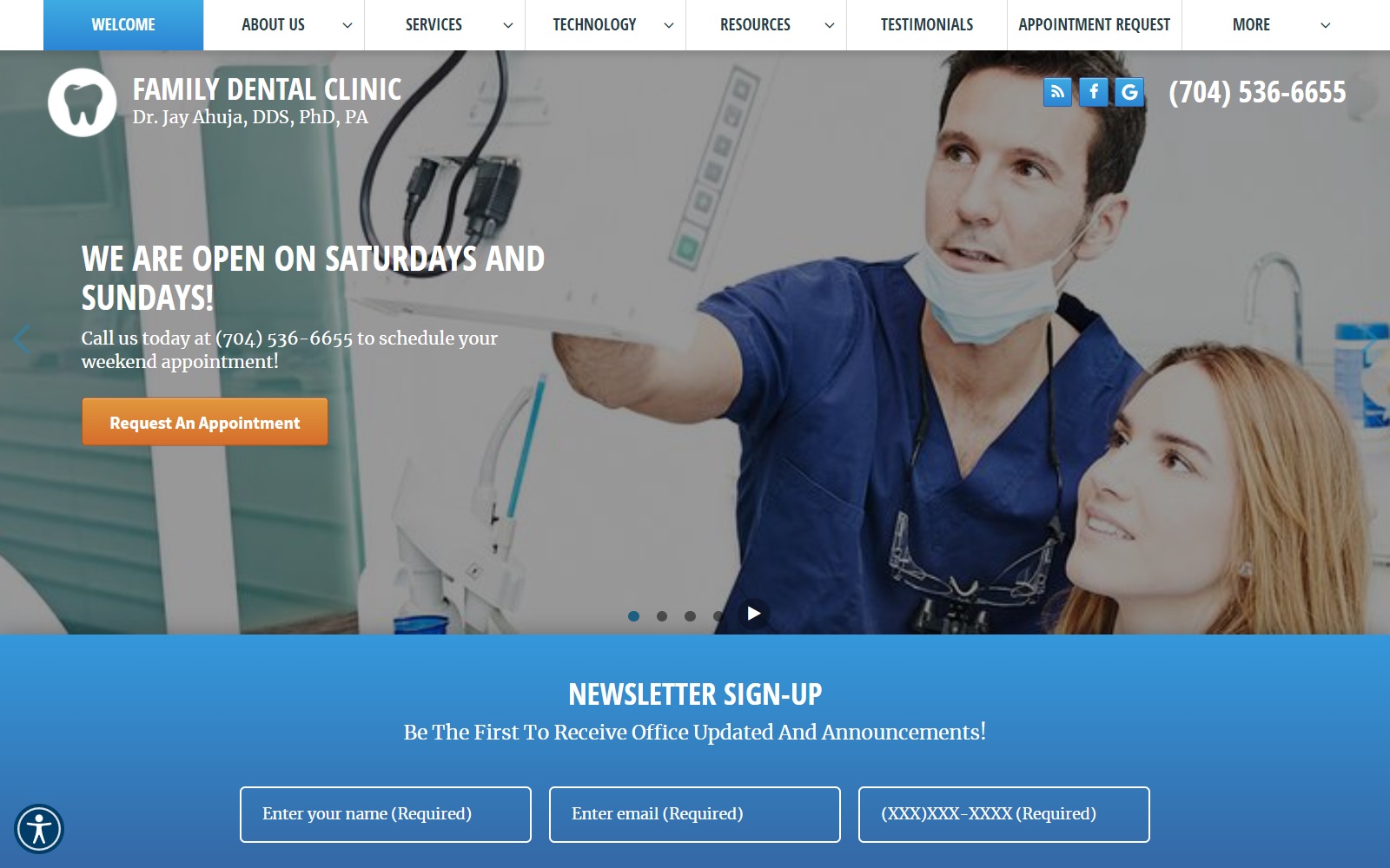 familydentalcharlotte.com screenshot