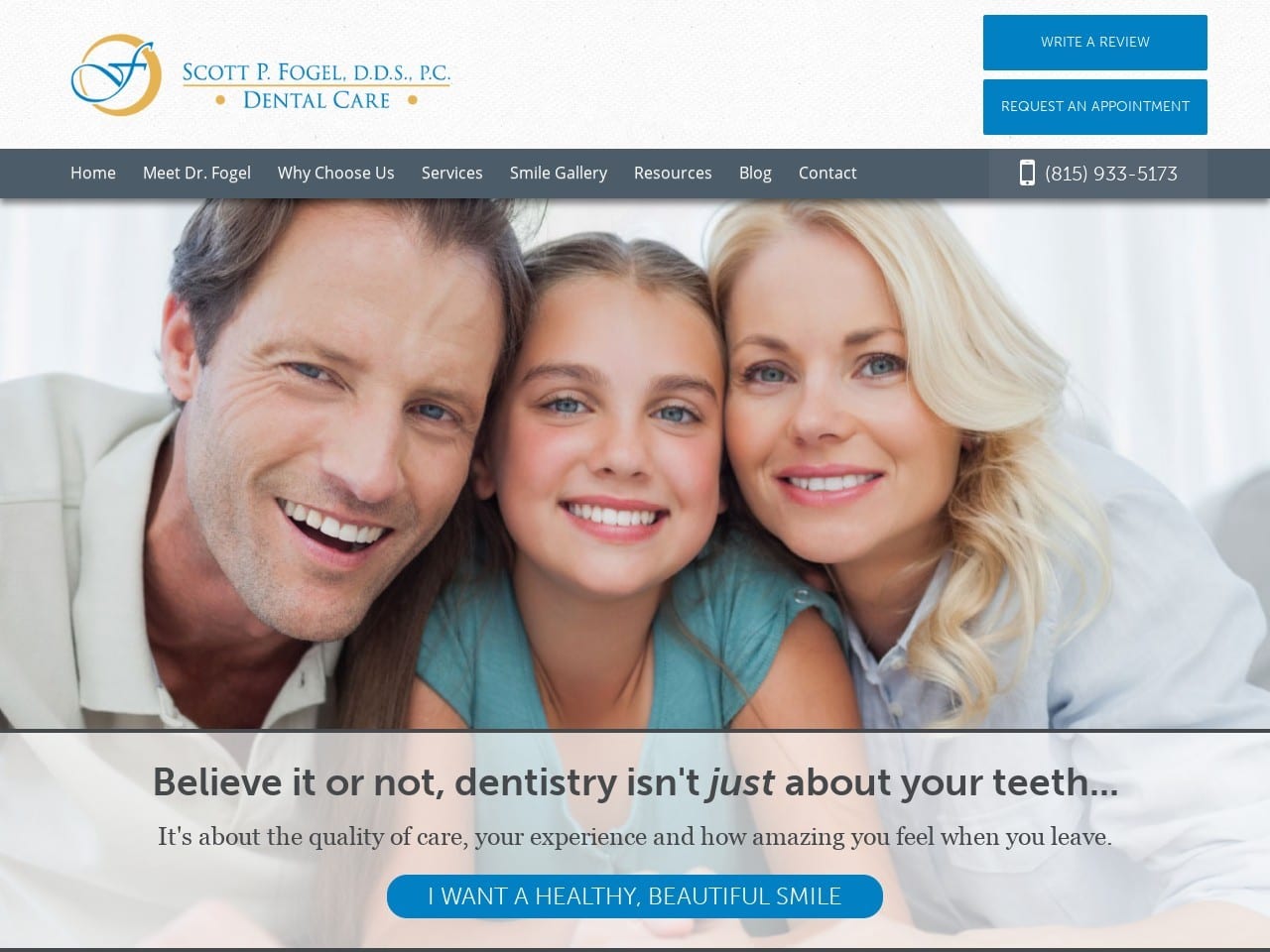Scott P Fogel PC Website Screenshot from fogeldental.com