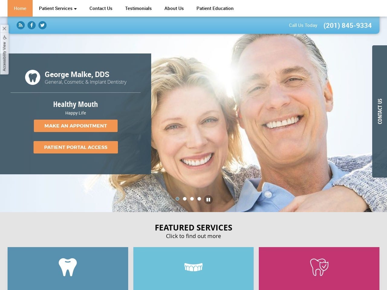 Malke George DDS Website Screenshot from georgemalkedds.com
