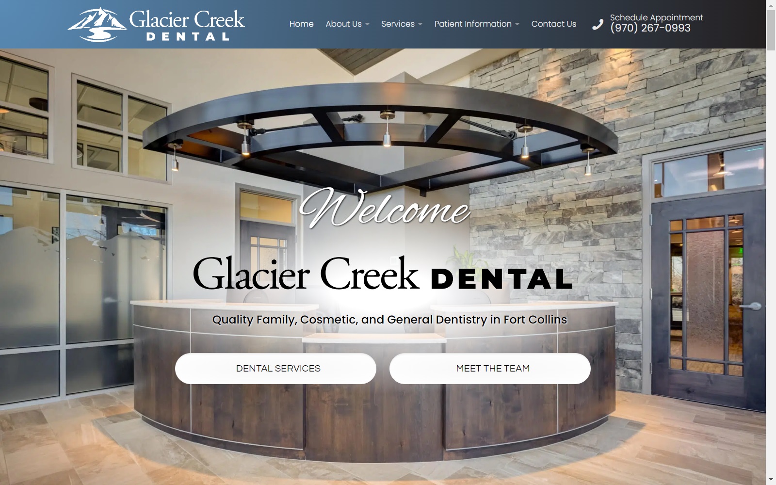 glaciercreekdental.com screenshot