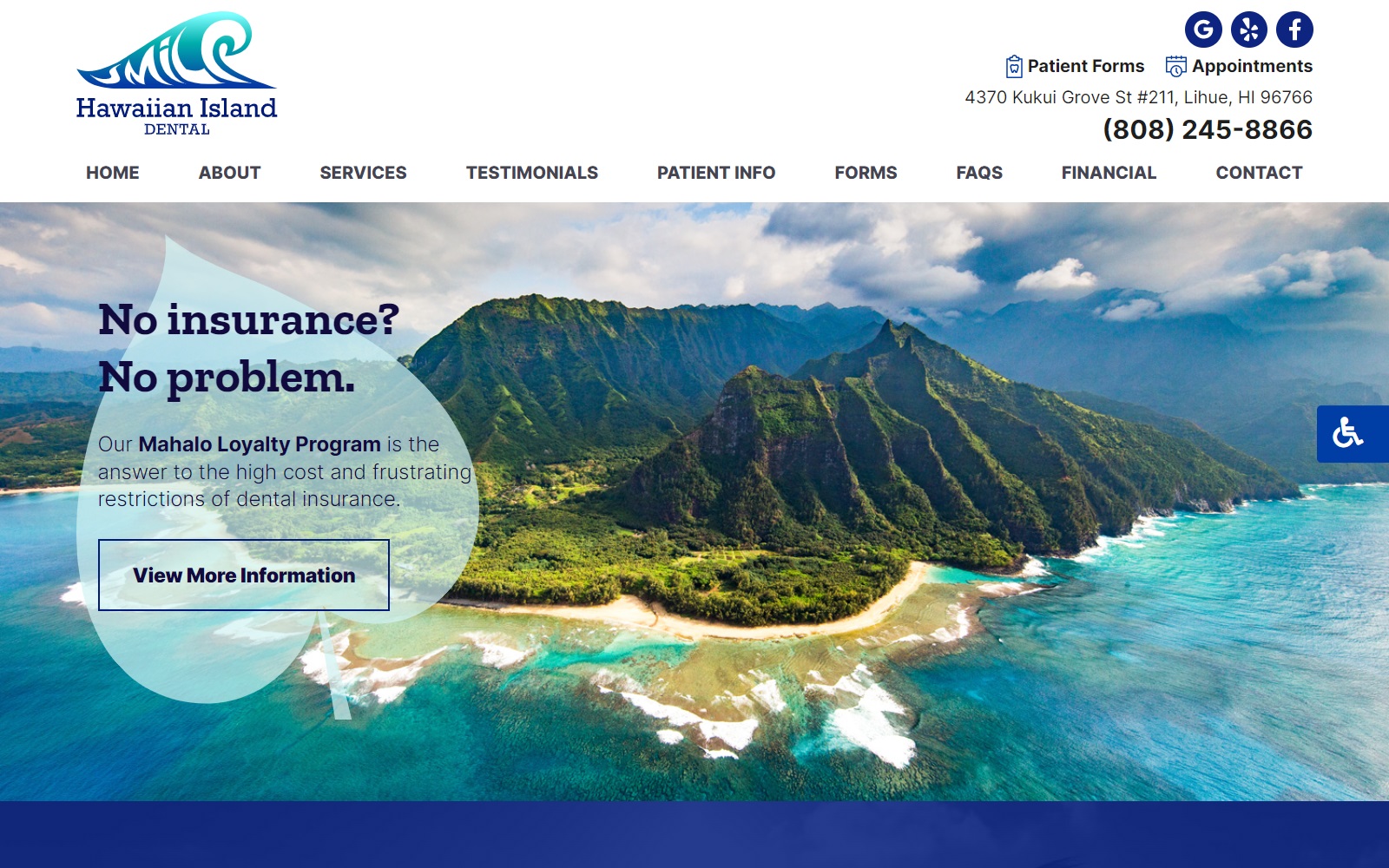 hawaiianislanddental.com screenshot