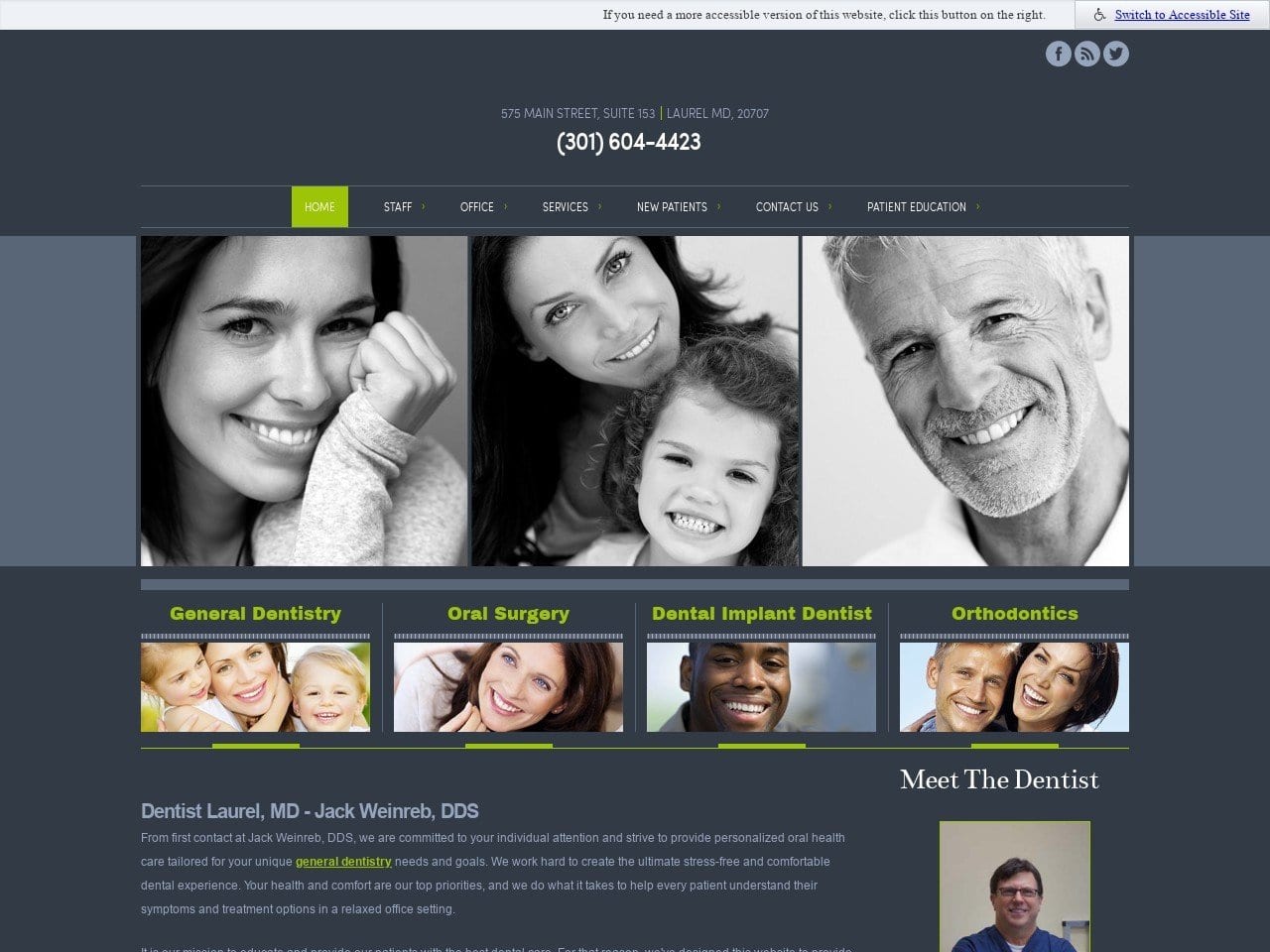 Jack Weinreb DDS Website Screenshot from jackweinrebdds.com