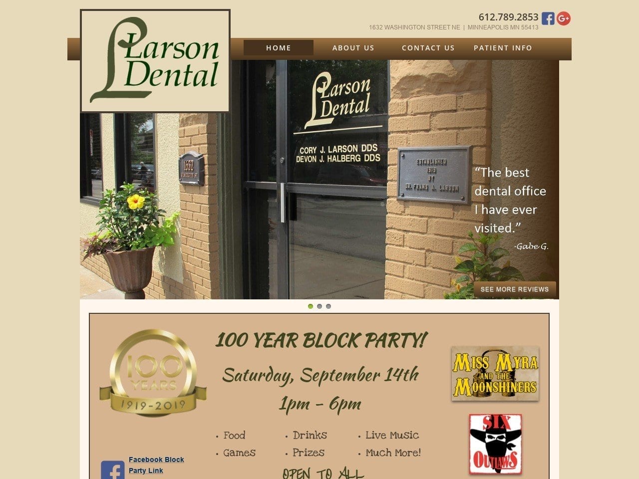 Larson Dental Website Screenshot from larsondental.net
