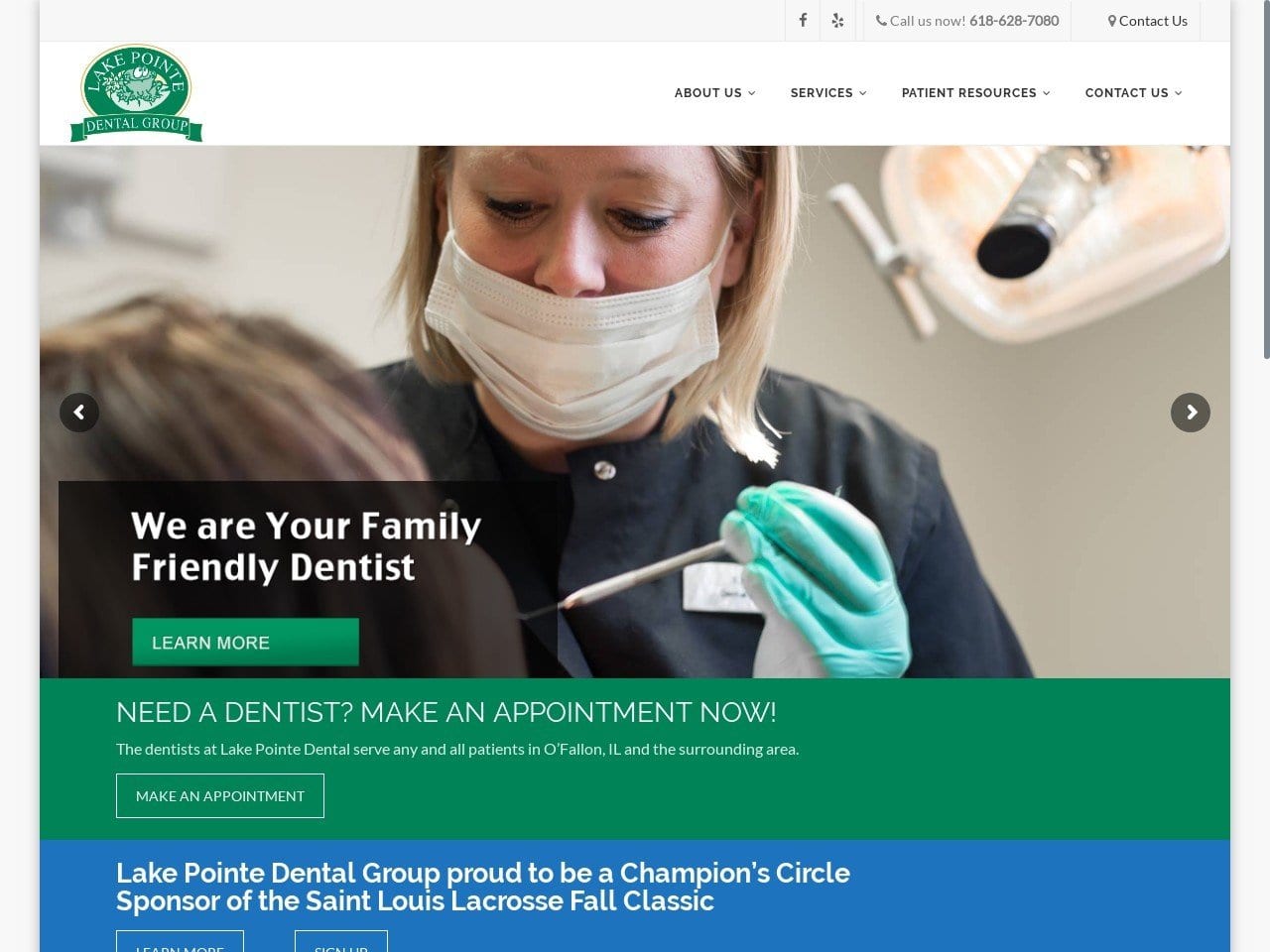 Lake Point Dental Group Website Screenshot from lpdental.com