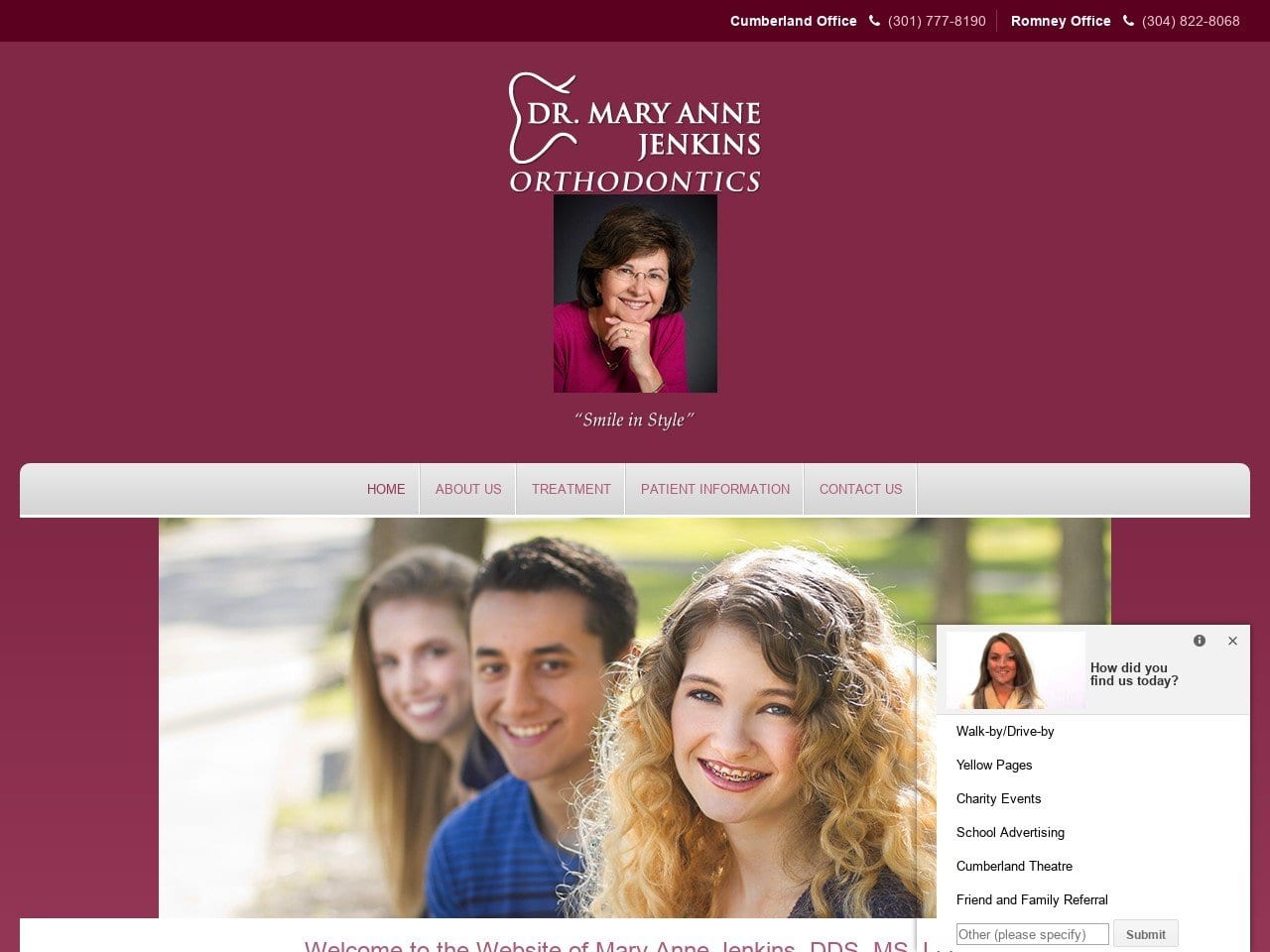 Jenkins Maryanne DDS Website Screenshot from majenkinsortho.com
