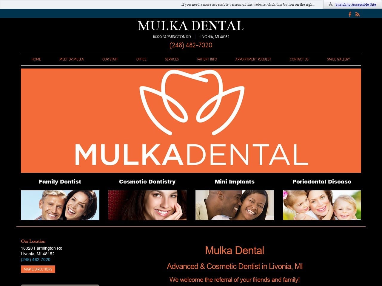 Laurie Mulka DDS Website Screenshot from mulkadental.com