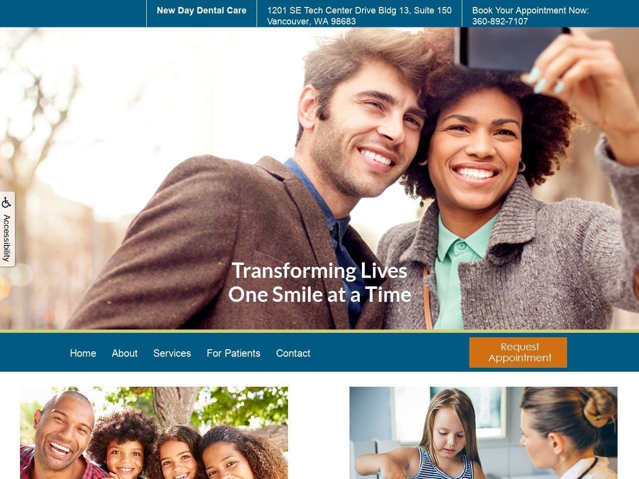 New Day Community Dental Clinic Website Screenshot from newdaydental.org