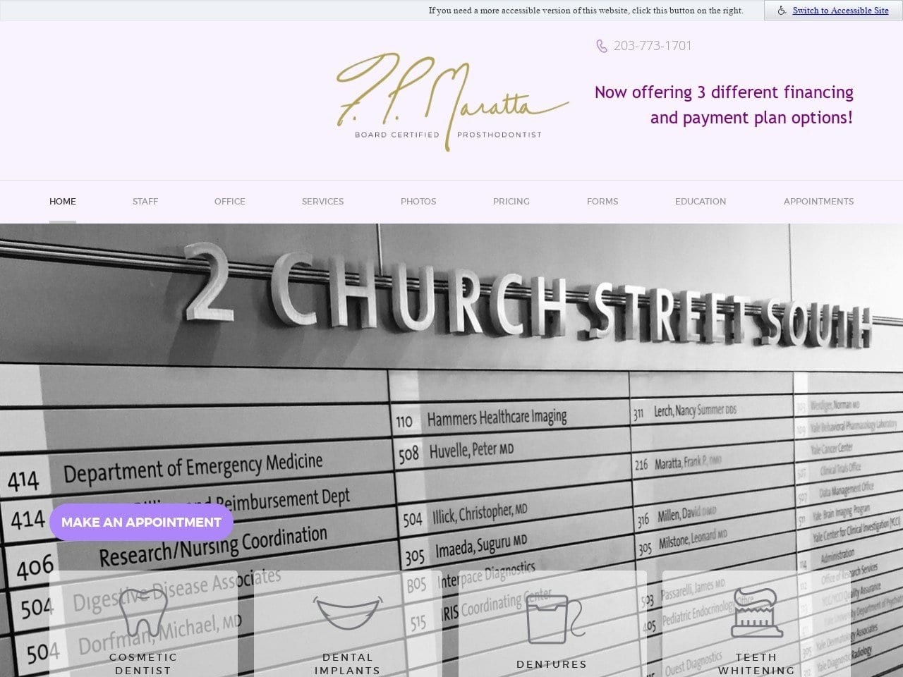 Dr. Francesco P. Maratta Website Screenshot from nhpros.com