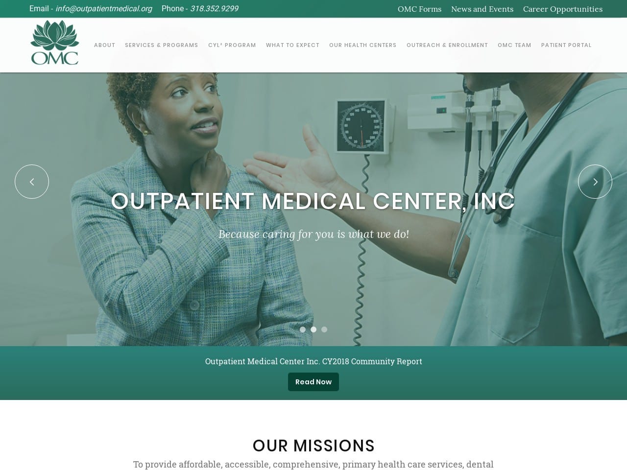 Outpatient Medical Center Inc Website Screenshot from outpatientmedical.org