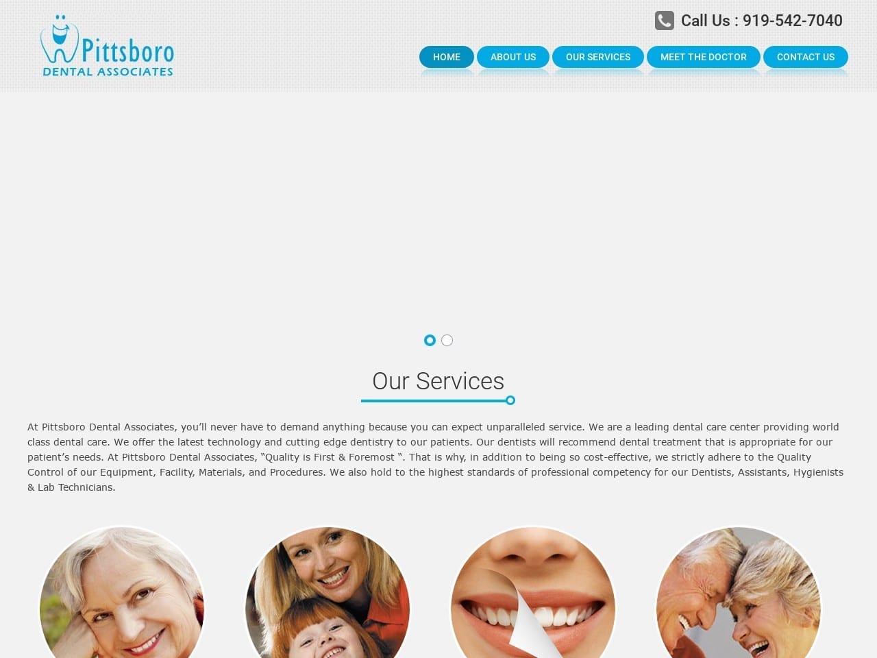 Pittsboro Dental Associates Website Screenshot from pittsborodentistry.com