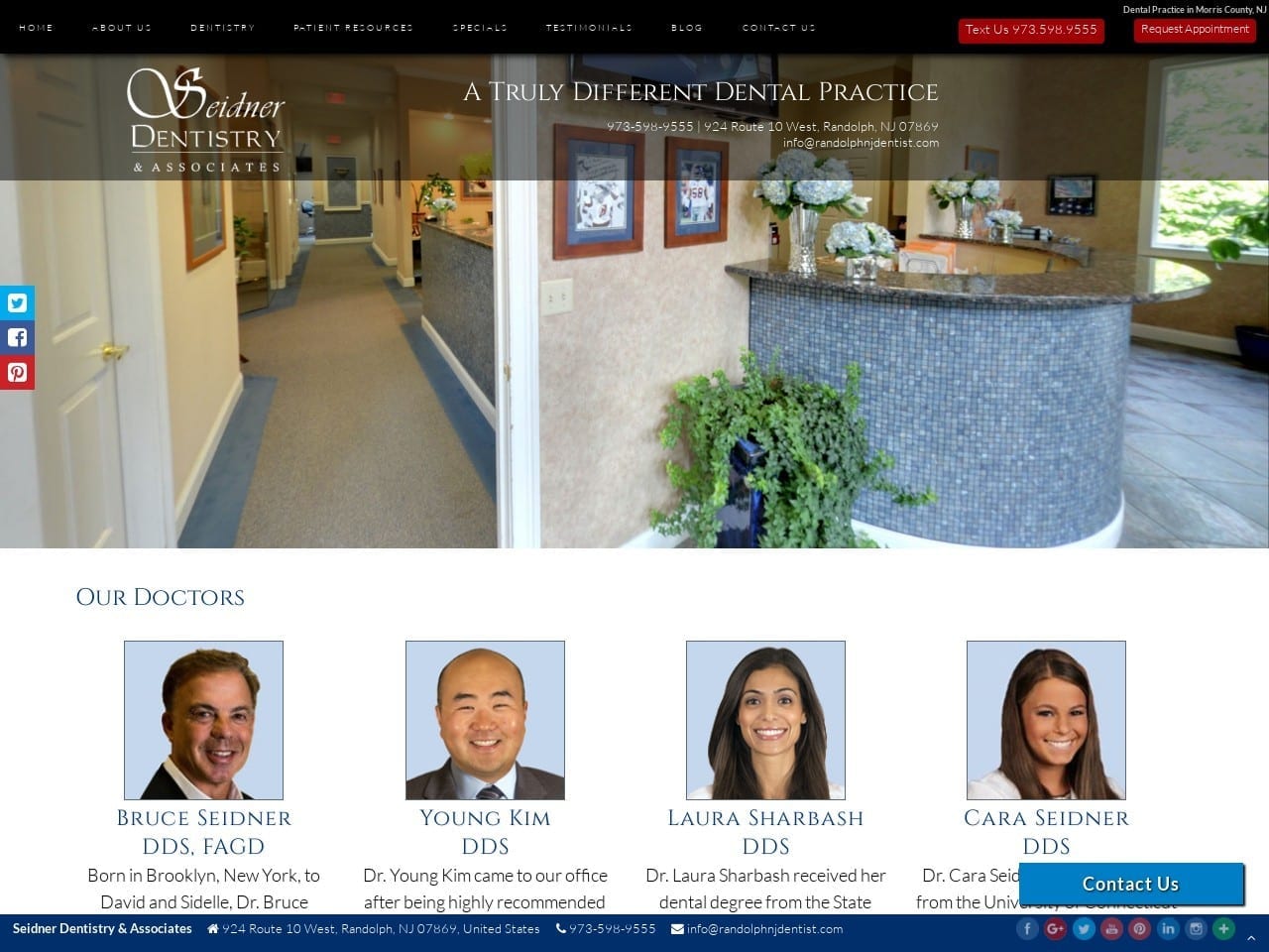 Seidner Dentistry and Associates Website Screenshot from randolphnjdentist.com