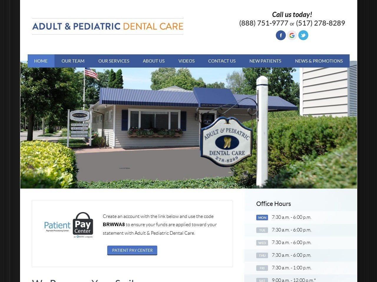 Adult Dentist Website Screenshot from smilespreserved.com