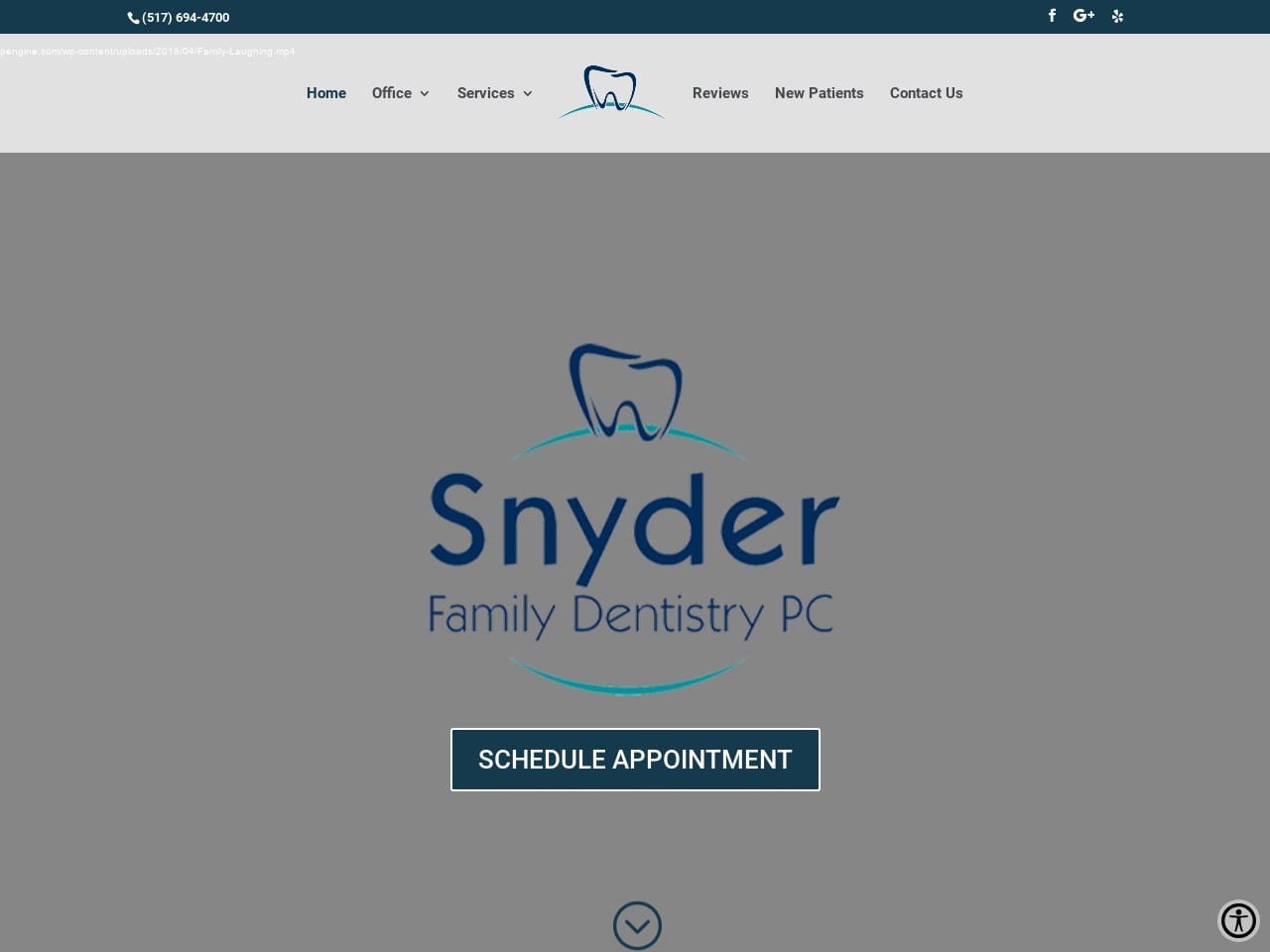 Kelly Anne Snyder DDS P.C. Website Screenshot from snyderdentistry.com