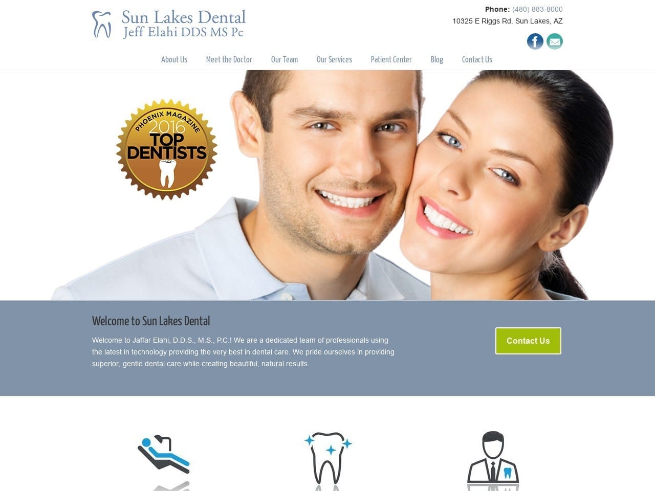 Jaffar Elahi DDS MS Pc Website Screenshot from sunlakesdental.com