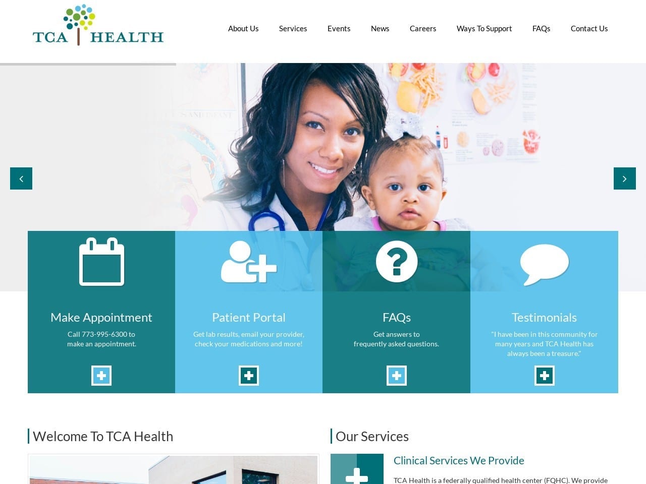 TCA Health Website Screenshot from tcahealth.org