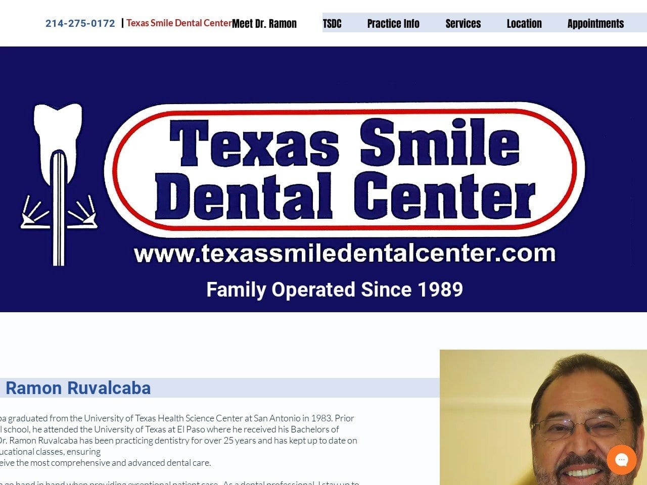 Texas Smile Dental  Center Website Screenshot from texassmiledentalcenter.com