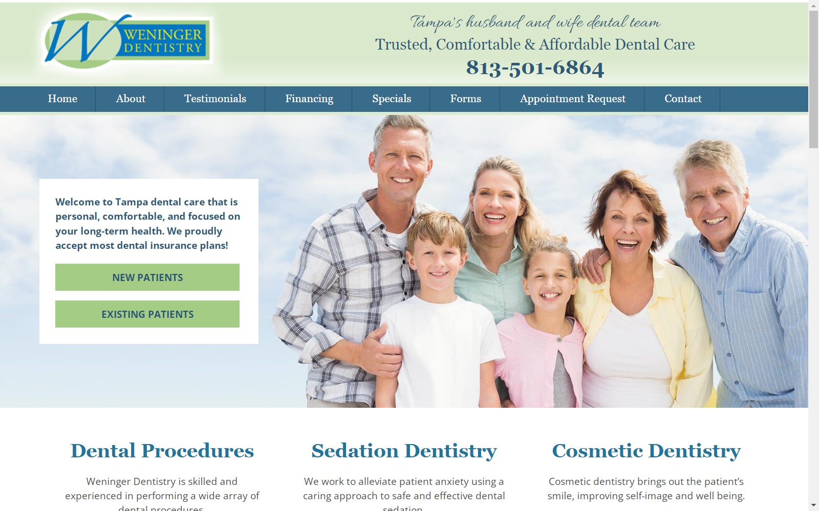weningerdentistry.com screenshot