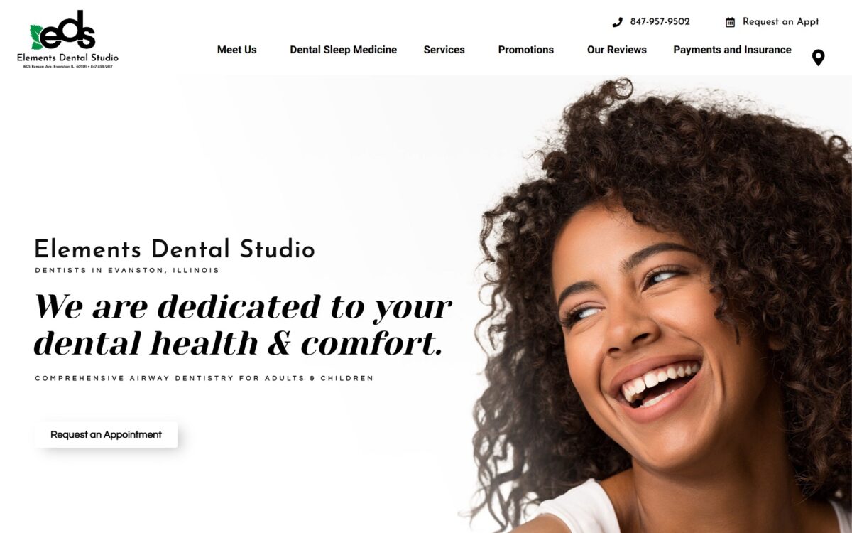 Elementsdentalstudio. Com screenshot